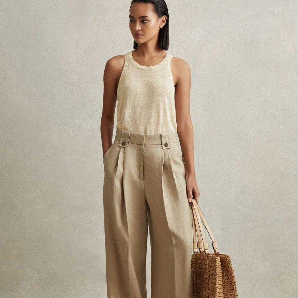 Reiss Catrice Linen Vest - Medium